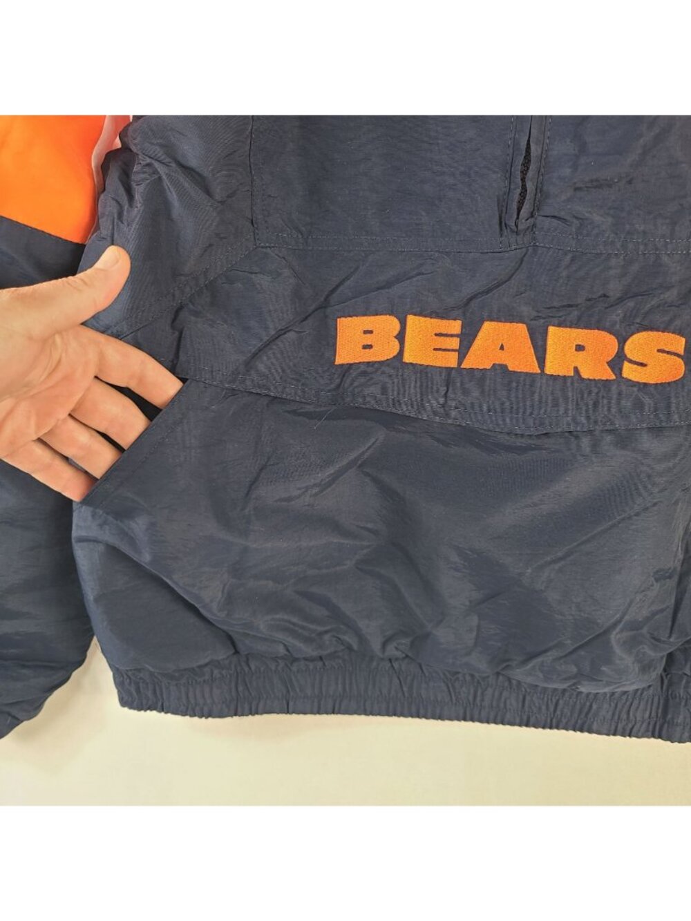 NEW Chicago Bears NFL Team Apparel Pullover Half-Zip Hooded Jacket Sz M - Picture 4 of 11
